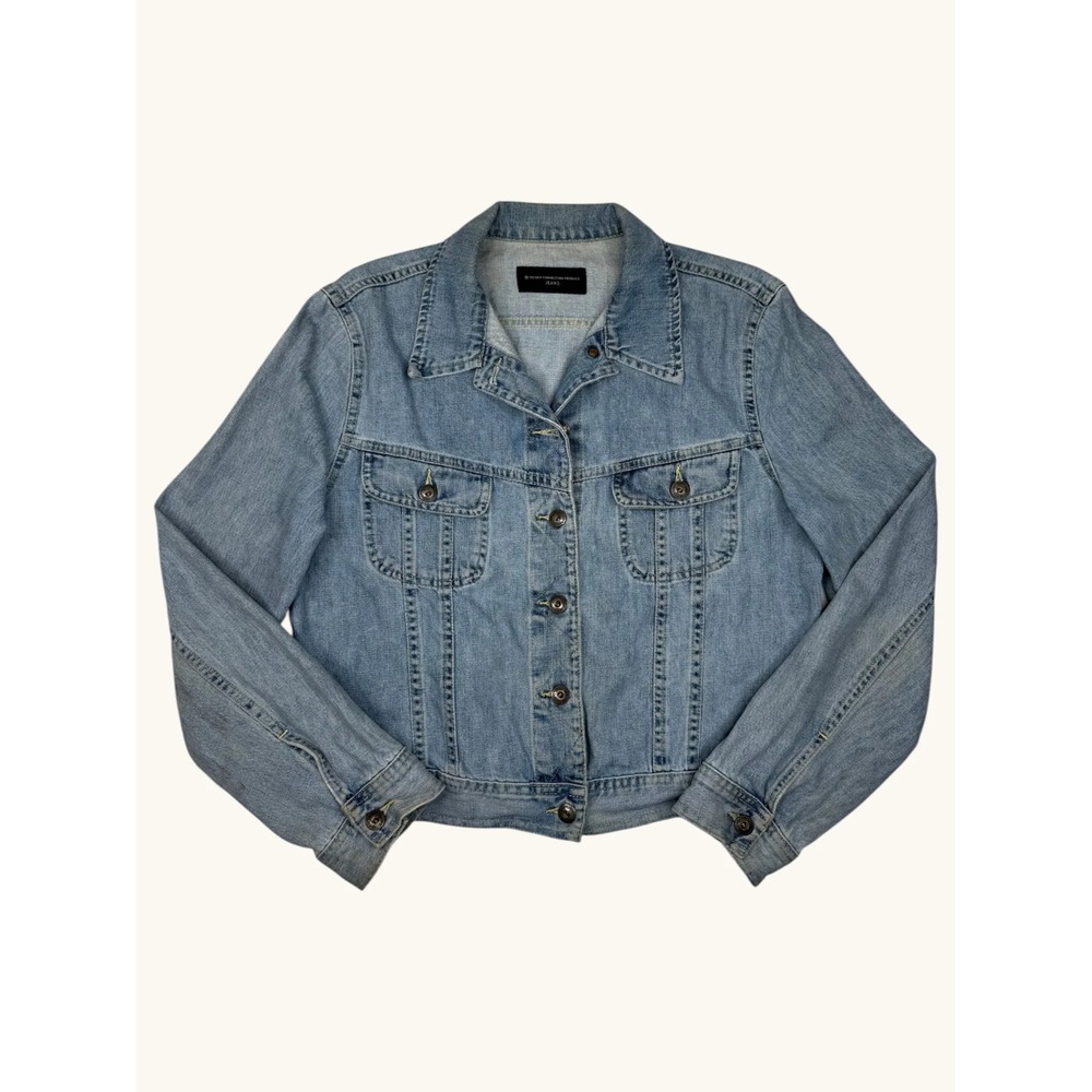 French Connection Product Jeans Denim Jacket Light Wash Blue Trucker Women Small